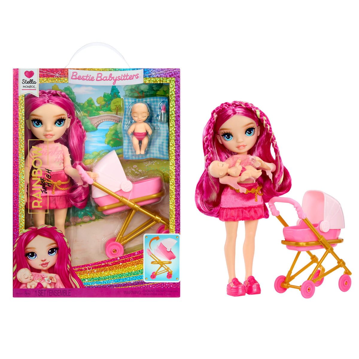 Rainbow High Jr. High Bestie Babysitters – Stella Monroe (Fuschia