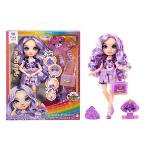 Rainbow High Violet (Purple) with Slime Kit & Pet - Purple 11” Shimmer Doll with DIY Sparkle Slime - shop.mgae.com