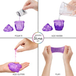 Make slime- Pour it! Add Water! Add Glitter! Play!
