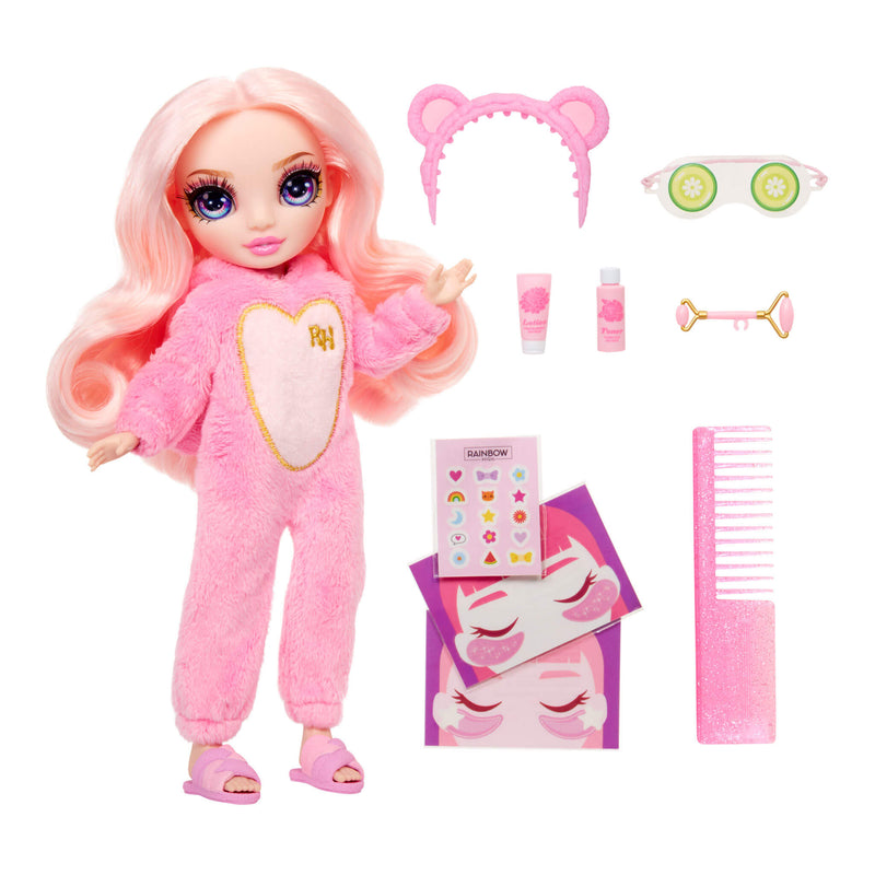 Rainbow High Jr High PJ Party Bella (Pink) 9” Posable Doll in a Soft Onesie - shop.mgae.com