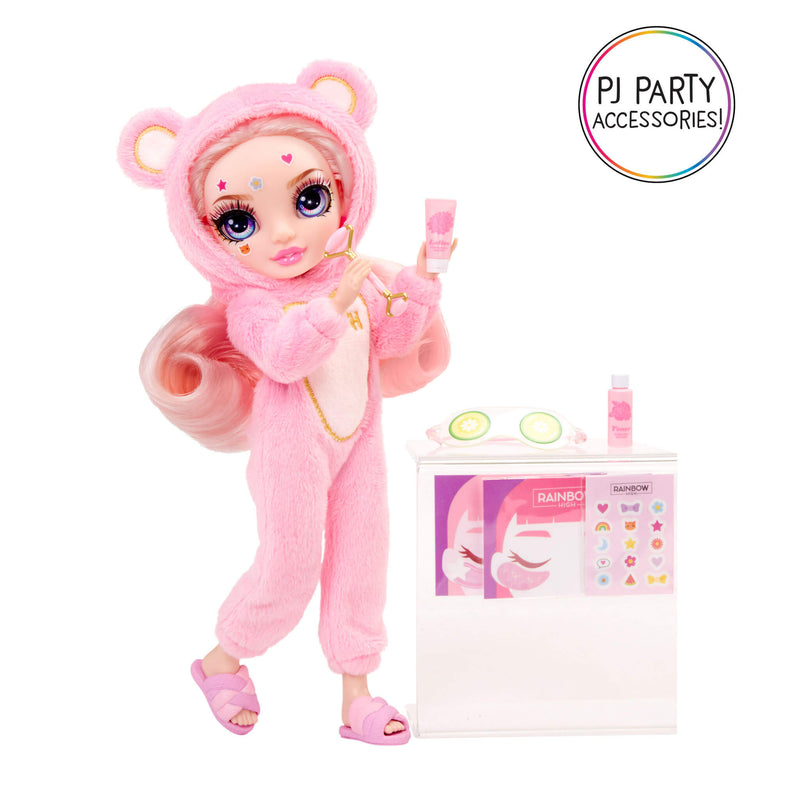 Rainbow High Jr High PJ Party Bella (Pink) 9” Posable Doll in a Soft Onesie - shop.mgae.com