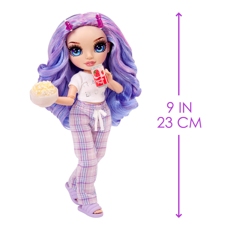 Rainbow High Jr High PJ Party Violet (Purple) 9” Posable Doll in Adorable Pajamas - shop.mgae.com