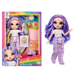 Rainbow High Jr High PJ Party Violet (Purple) 9” Posable Doll in Adorable Pajamas - shop.mgae.com