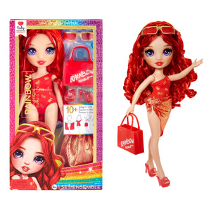 Rainbow High Swim & Style Ruby (Red) 11” Doll with Shimmery Wrap - shop.mgae.com