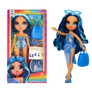 Rainbow High Swim & Style Skyler (Blue) 11” Doll with Shimmery Wrap - shop.mgae.com