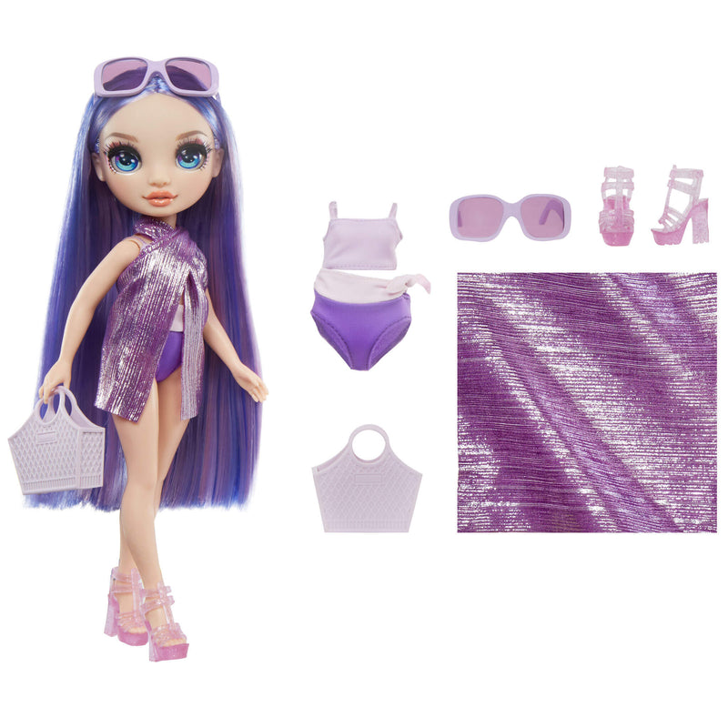 Rainbow High Swim & Style Violet (Purple) 11” Doll with Shimmery Wrap - shop.mgae.com