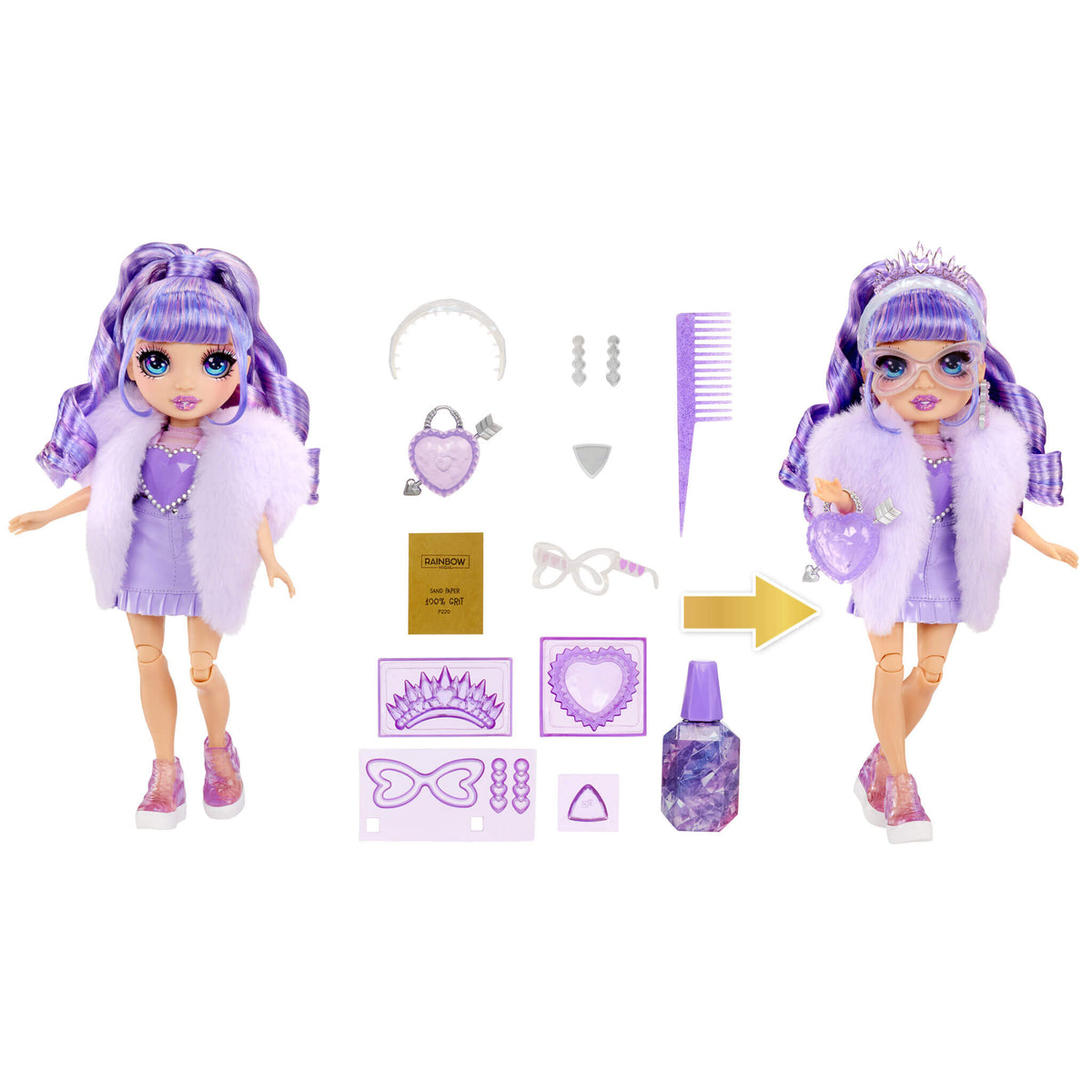 Pince à Cheveux Argent – Cœur Violet Cristal Et Strass – Neuf – NY Fashion Accessories