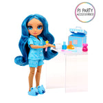 Rainbow High Jr High PJ Party Skyler (Blue) 9” Posable Doll in a Satin PJ Set - shop.mgae.com