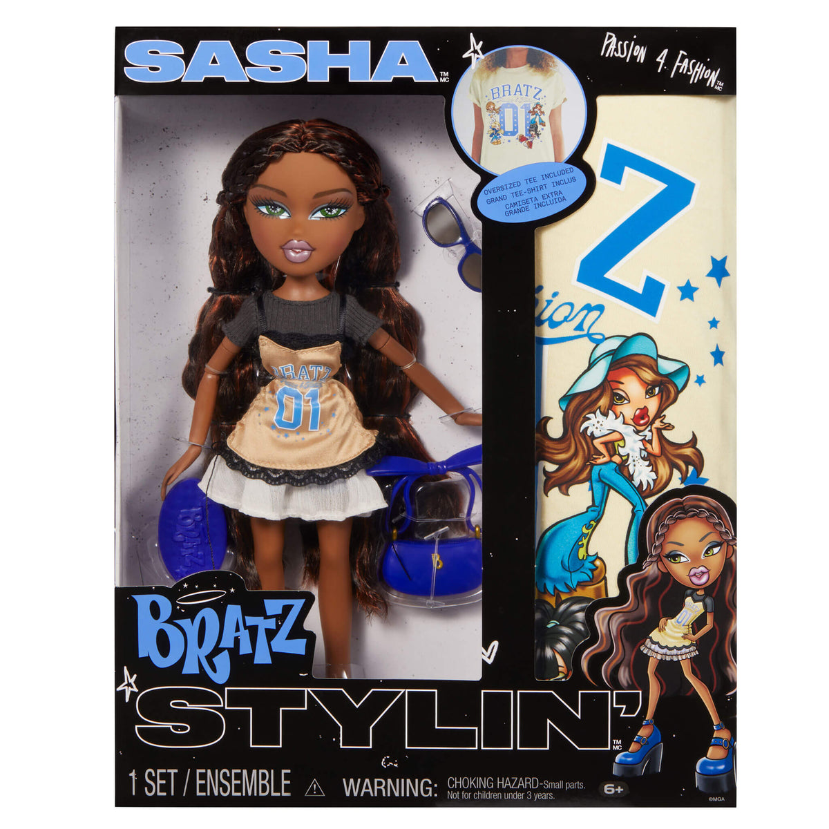 Bratz Stylin' Sasha Doll with Customizable Shirt | Fashion Doll