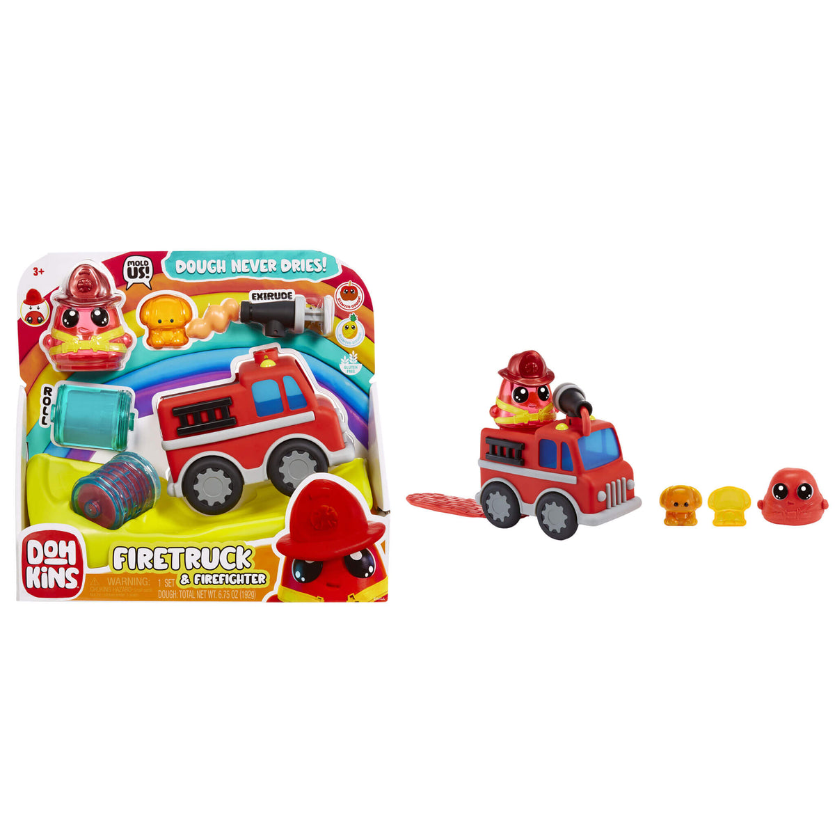 DohKins Fire Truck & Firefighter - Never-Dry Dough Play Set | MGA