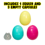 one squish and three empty capsules