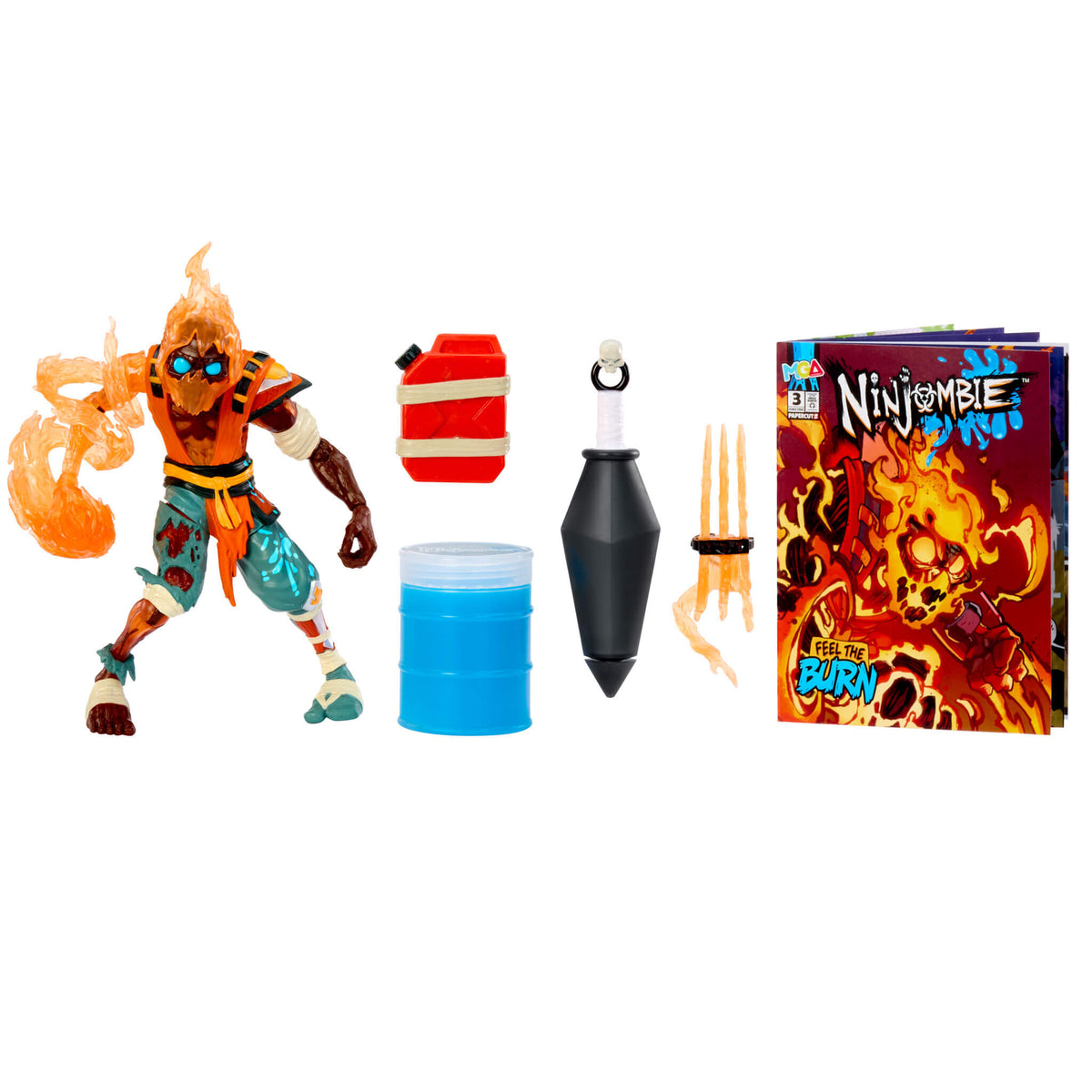 Ninjombie Scorchstrike Action Figure - Slime Battle Warrior Toy