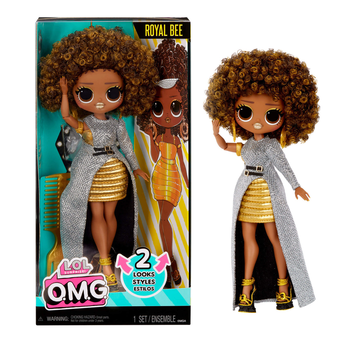 LOL Surprise OMG Royal Bee Fashion Doll Hair Play Multiple