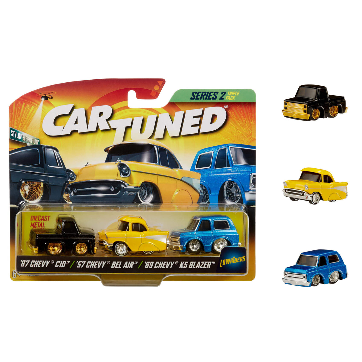 CarTuned 3 Pack Series 2 - 1987 C10, 1957 Bel Air, 1969 K5 Blazer