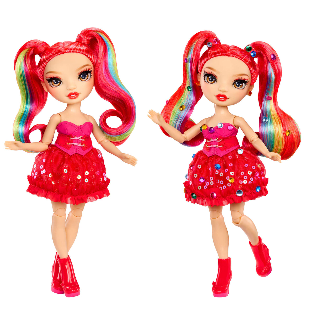 Rainbow High Be Dazzling - Vivienne Rouge - rode modepop van 28 cm met