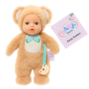 BABY born Cozy Cuties Soft Baby Doll - Bear with Blue Eyes