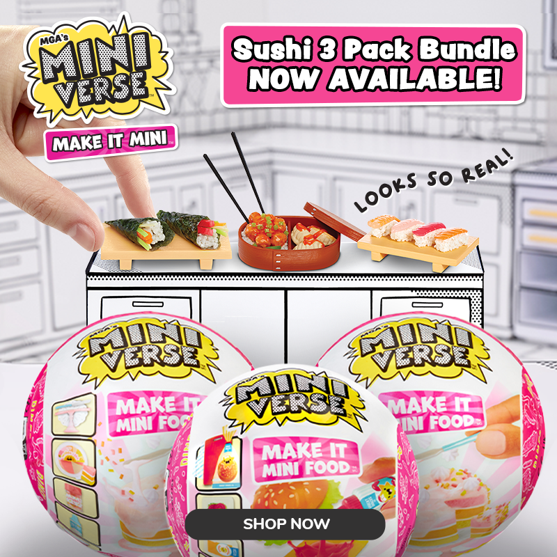 MGA's Miniverse Sushi 3 pack bundle Now Available!