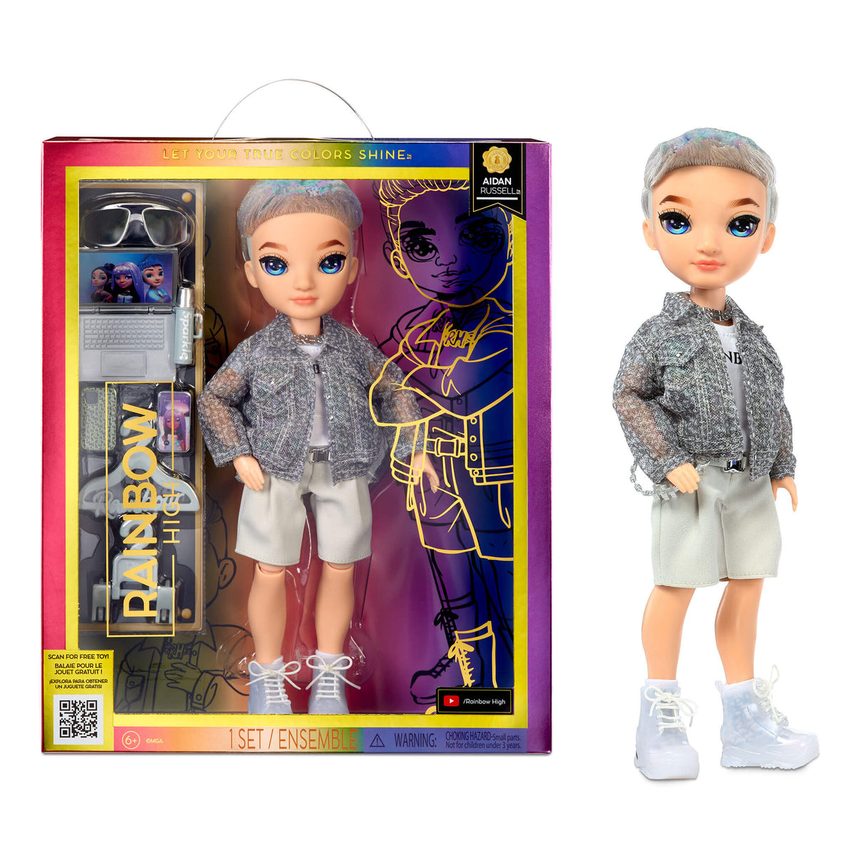 Rainbow High Purple Fashion Doll - Aidan Russell | Premium