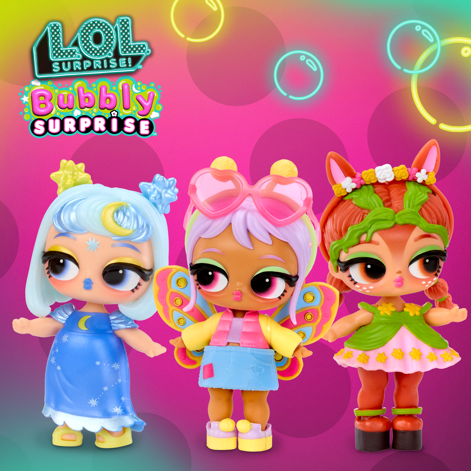 LOL Surprise Bubbly Surprise tots on a vivid background with LOl Surprise logo