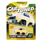 Toy car in packaging with 'Car Tuned' and 'Series 12' branding on a white background