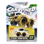 Toy truck in packaging with 'Car Tuned' and 'Series 12' branding on a white background