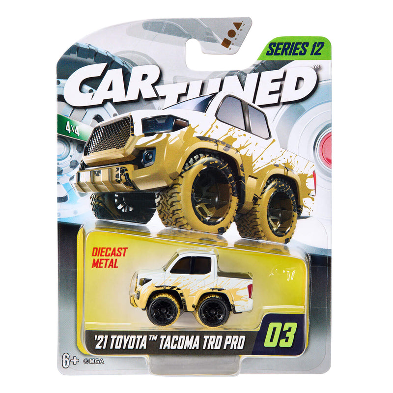 Toy truck in packaging with 'Car Tuned' and 'Series 12' branding on a white background