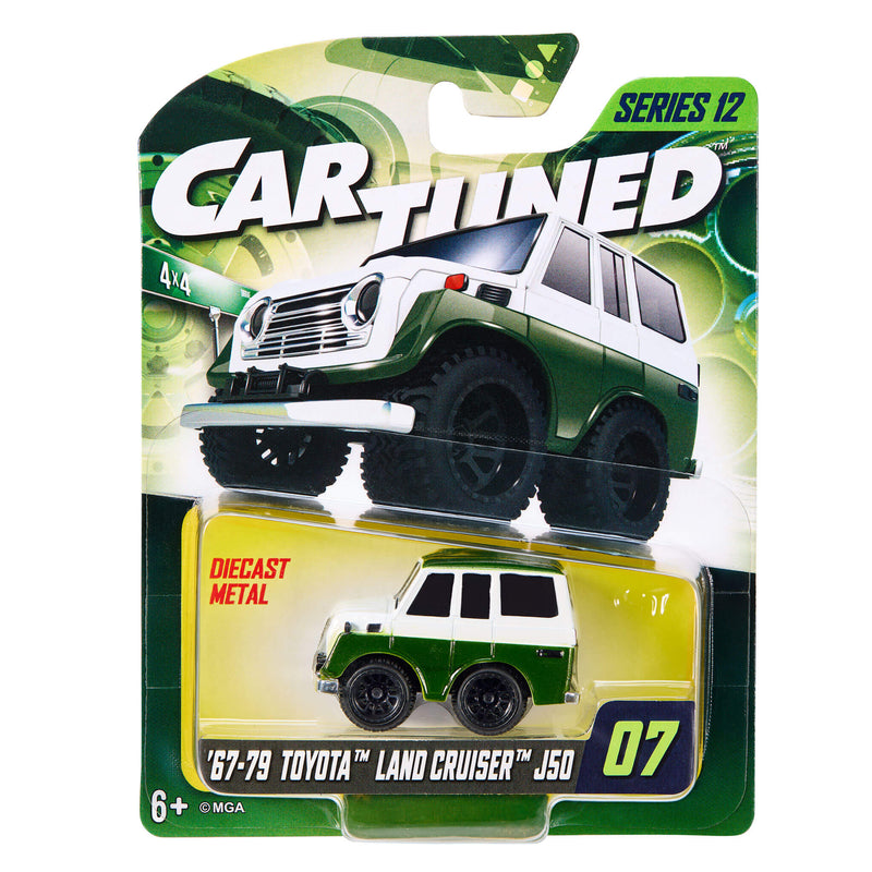 Land Cruiser in packaging with 'Car Tuned' and 'Series 12' branding on a white background