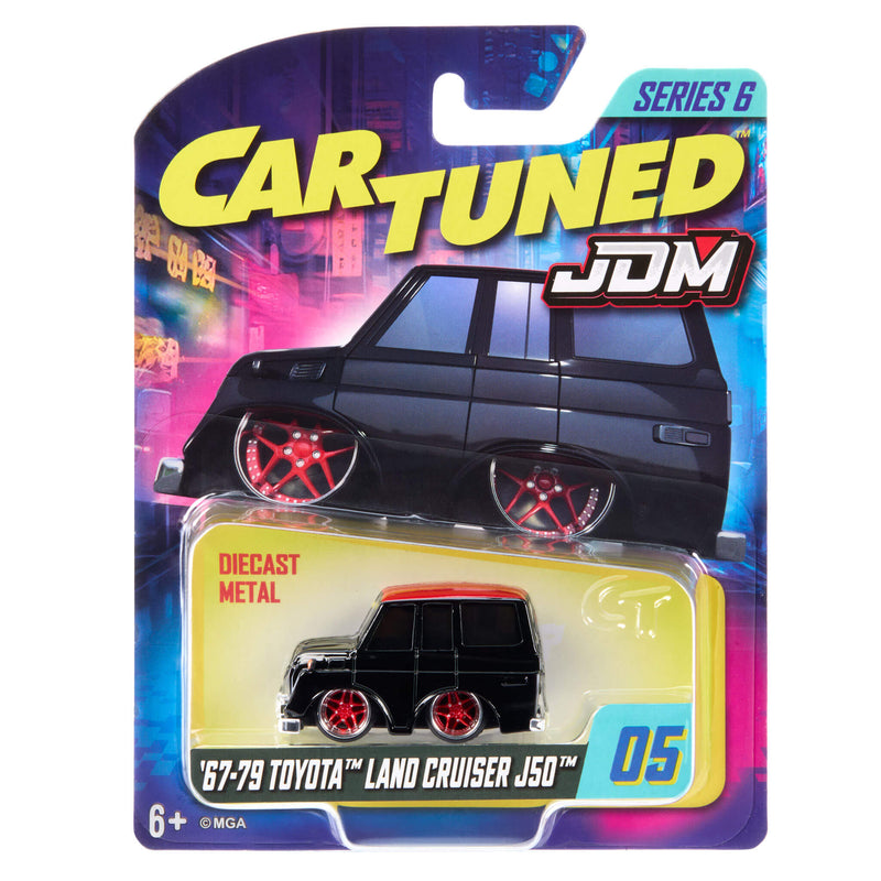 Cartuned JDM toy car packaging with '67-79 Toyota Land Cruiser J50 model