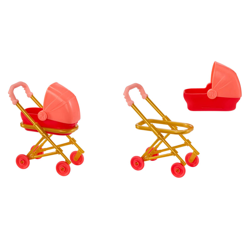 Baby stroller with bed in and off base on a white background