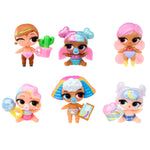 All six LOL Surprise Bubbly Surprise Baby Sisters with pastel colors, before color change on what background