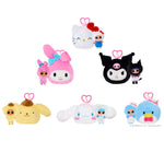 Collection of all six LOL Surprise Loves Hello Kitty plush toys on a white background