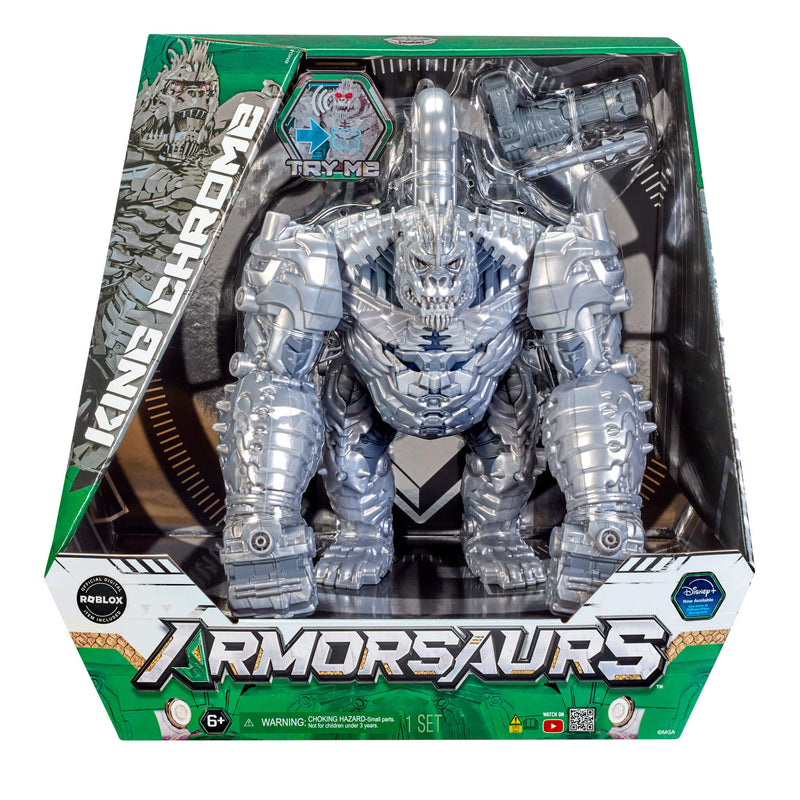 Silver Armorsaurs Villain King-Chrome in packaging on white background