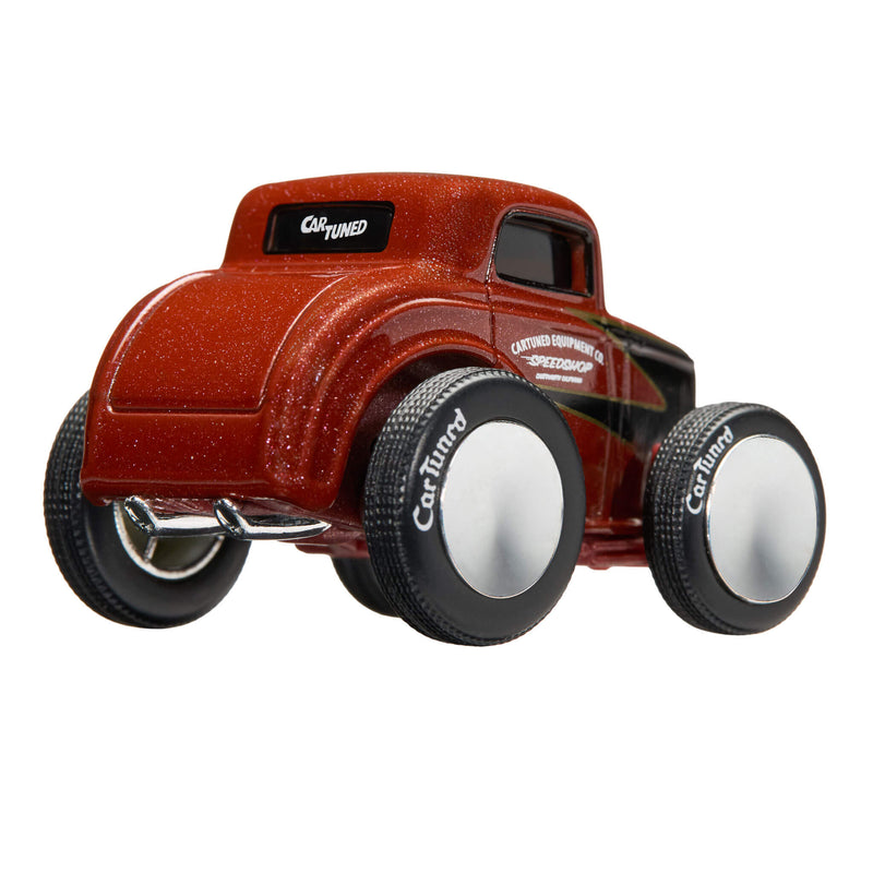 Back view of Ford Coupe with 'CARTUNED' in back window.