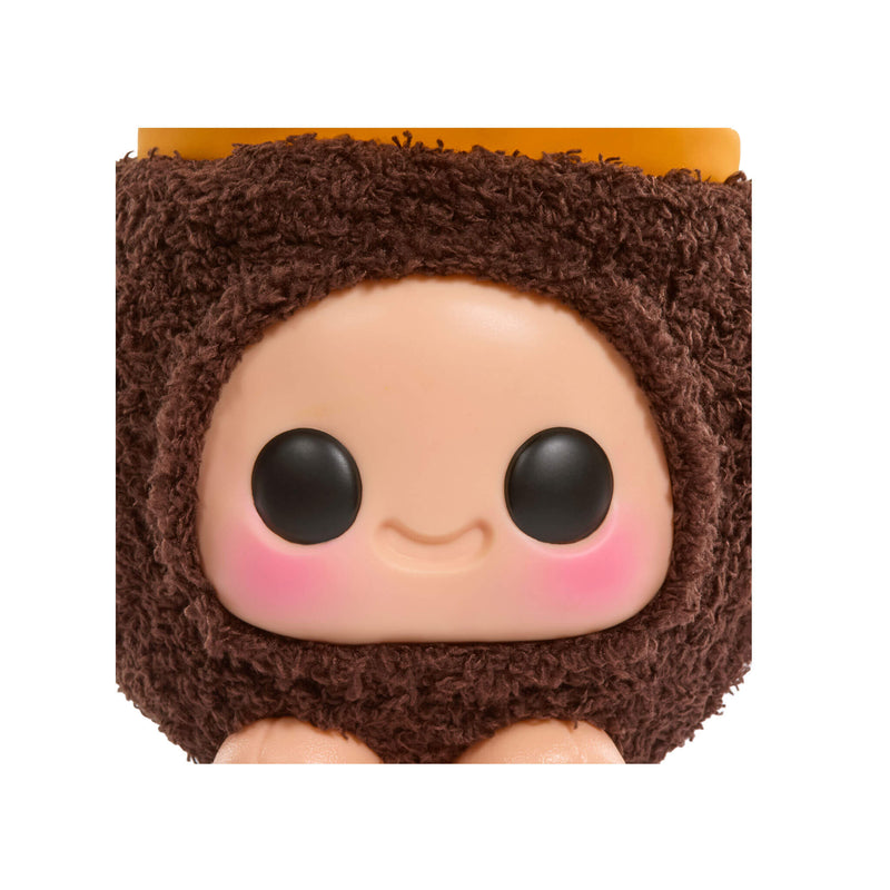 Cute character with brown fuzzy texture on a white background