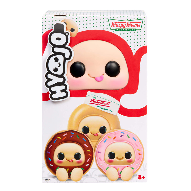 Krispy Kreme Doughnuts-themed plush toys in packaging with Hyoji branding