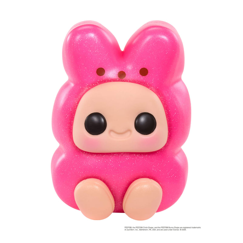 Pink character bunny figurine with a cute design on a white background