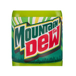 Mountain Dew logo close up on the green bottle.