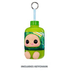 Green bottle shown as a keychain with text at the bottom 'INCLUDED KEYCHAIN' on a white background