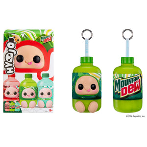 Front and back of Green Bottle sitting on the right – Hyojo Mountain Dew Packaging box on the left.
