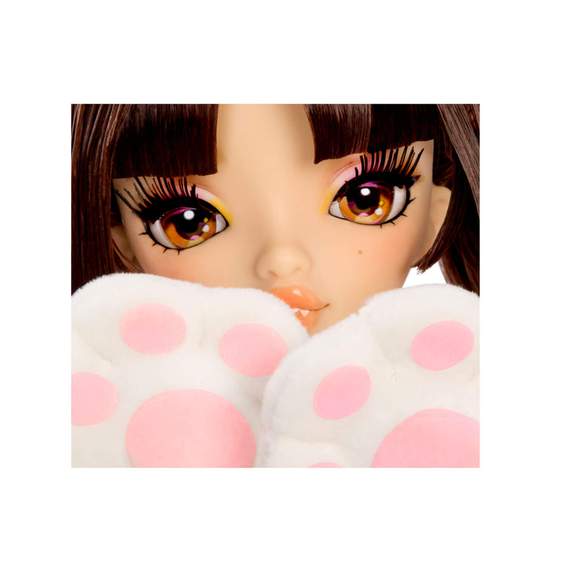 Close up of brown eyes on a white background