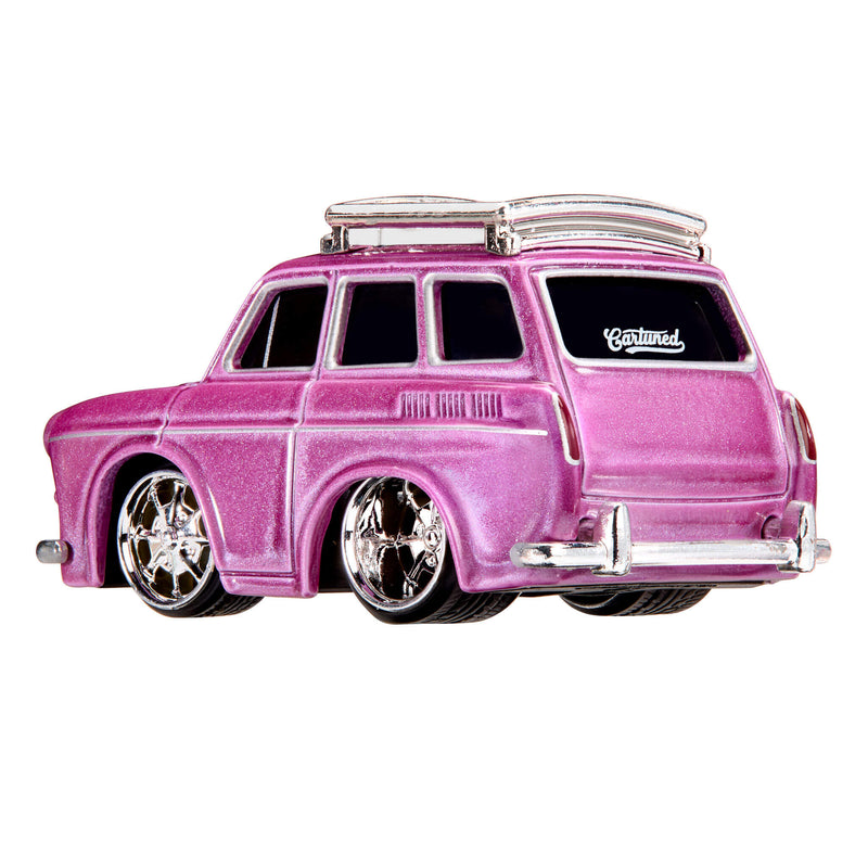 Text “CarTuned” on back window on a white background