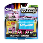 Toy truck in packaging with 'Car Tuned Rigs' branding