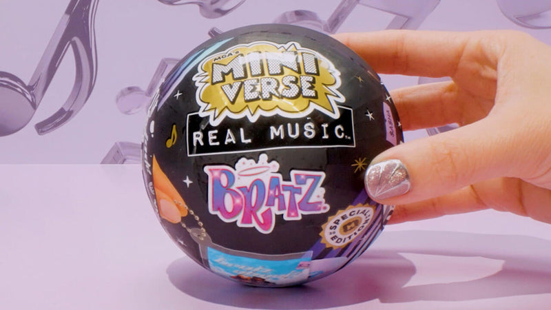 Miniverse Real Music Bratz' ball being help by persons fingers - Video