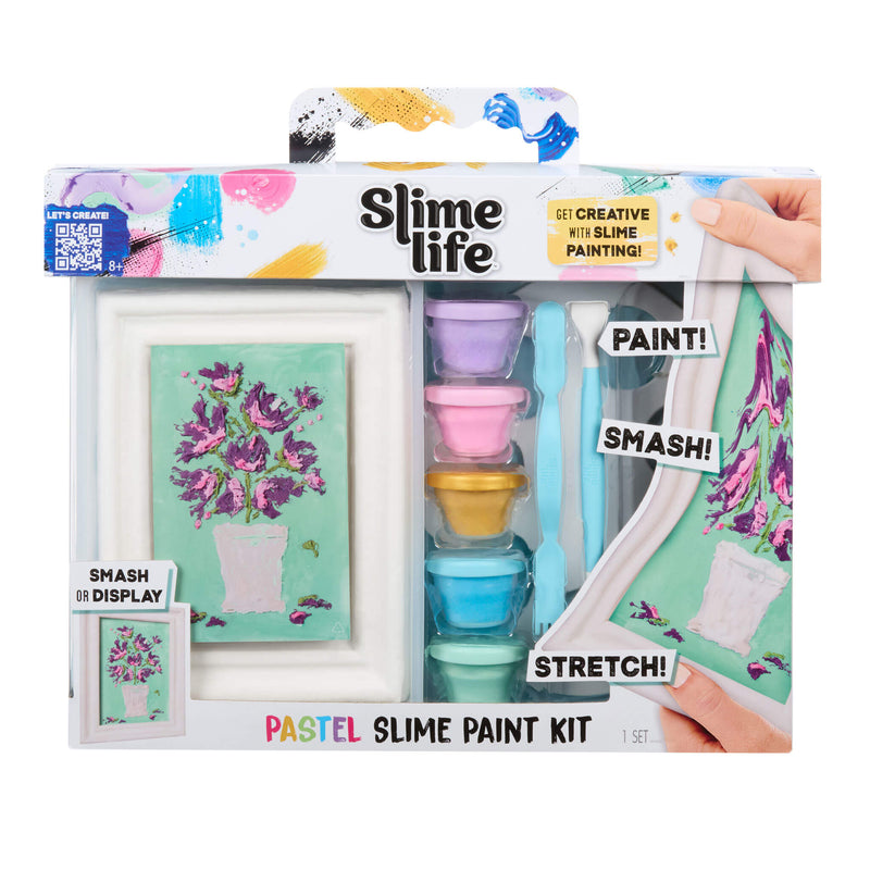 Slime life pastel slime paint kit packaging with colorful design and text.