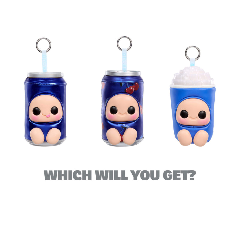 Three cartoon-style character keychains with different faces on a white background