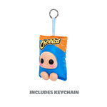 Keychain with bag character design on a white background
