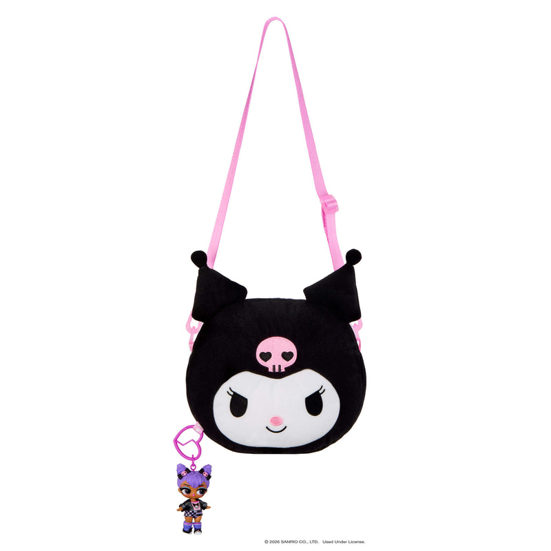 Key chain hanging from bottom of bag on a white background