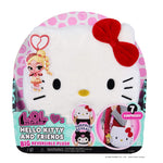 White Hello Kitty and Friends Plush in packaging with picture of Pompompurin tot key chain on a white background