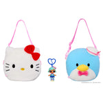 One Hello Kitty bag, one Tuxedosam on reverse side, with keychain on a white background