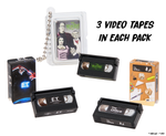 Mini VHS tapes sowing ET, The Office, The Munsters
